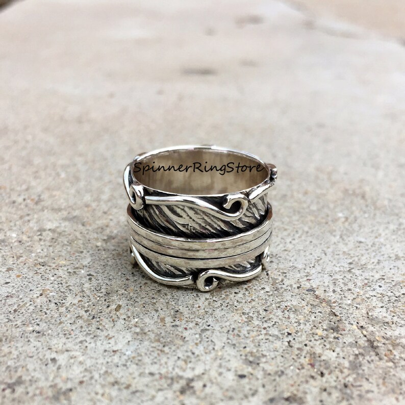 Anxiety Ring Promise Ring Women Ring 925 Silver Ring Thumb Ring Boho Ring Spinner Ring Gift Ring Fidget Ring Worry Ring Gypsy Ring
