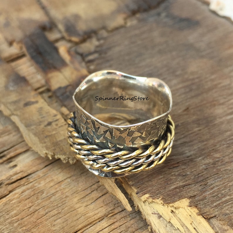 Fidget Ring Gift For Her Spinner Ring Meditation Ring Women Ring Promise Ring Boho Ring Worry Ring Handmade Ring Anxiety Ring