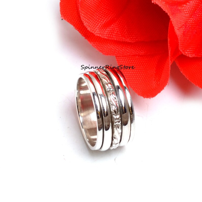 Promise Ring Boho Ring Worry Ring 925 Silver Ring Anxiety Ring Women Ring Spinner Ring Fidget Ring Gift For Her Ring Thumb Ring