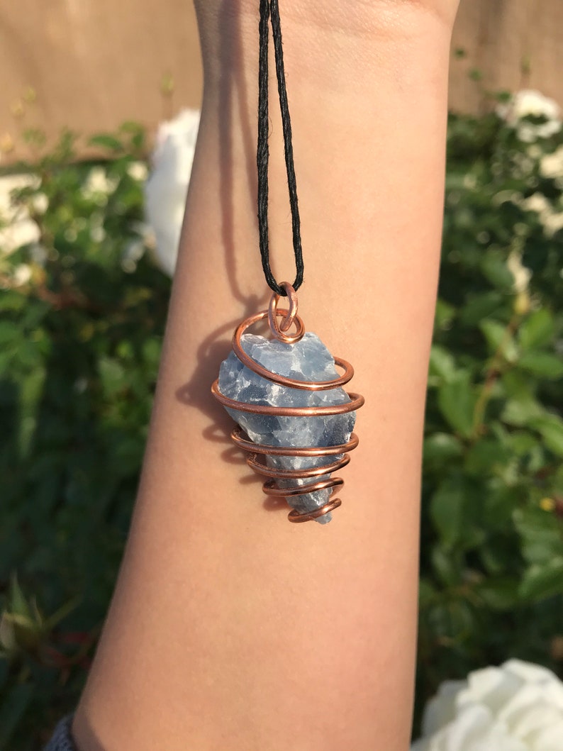 Blue Calcite Spiral Pendant