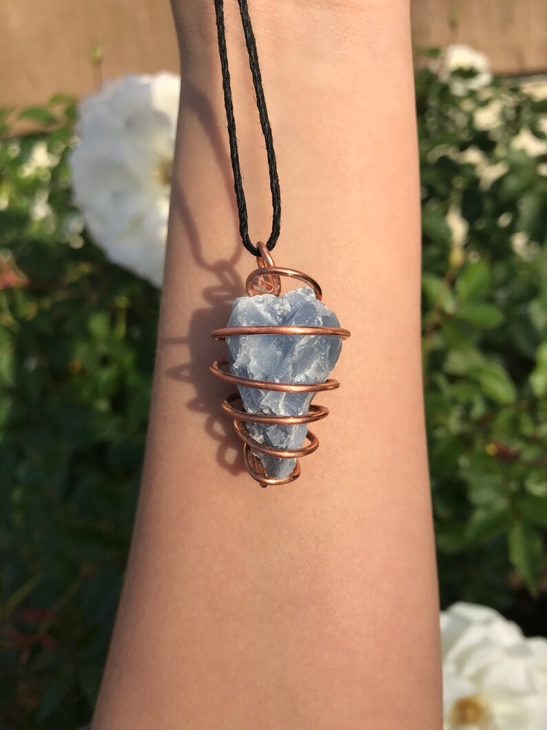 Blue Calcite Spiral Pendant