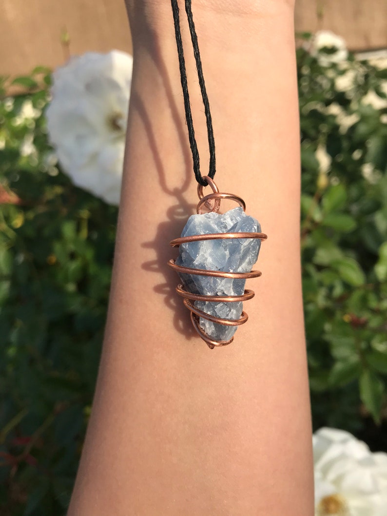 Blue Calcite Spiral Pendant