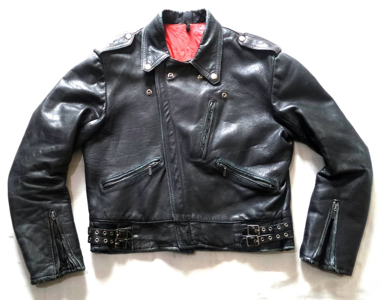 True Vintage 1960s Mascot motorcycle Leather jacket medium | Etsy