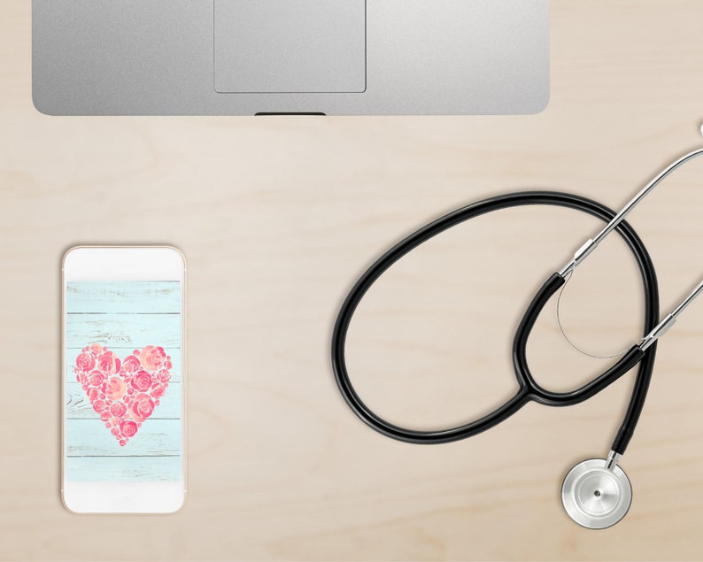 Nurse Phone Wallpaper Screensaver Heartbeat Wallpaper Instant Download