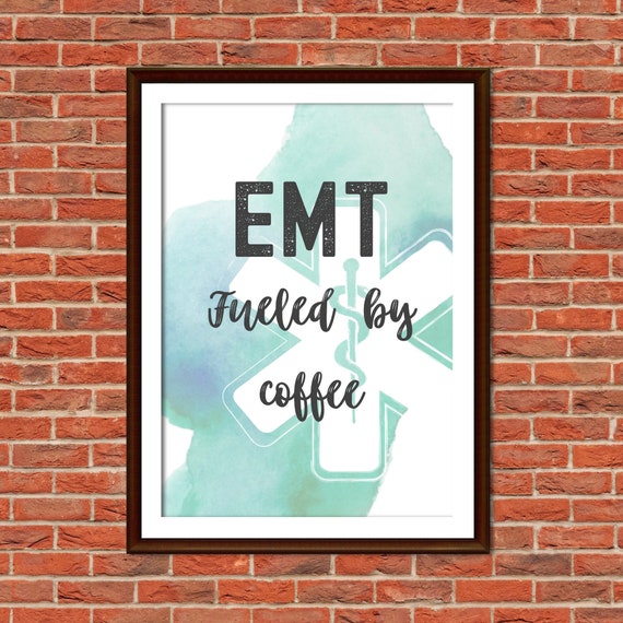 Emt Wall Art Paramedic Gift Ems Wall Art Girl Emt Girl Etsy