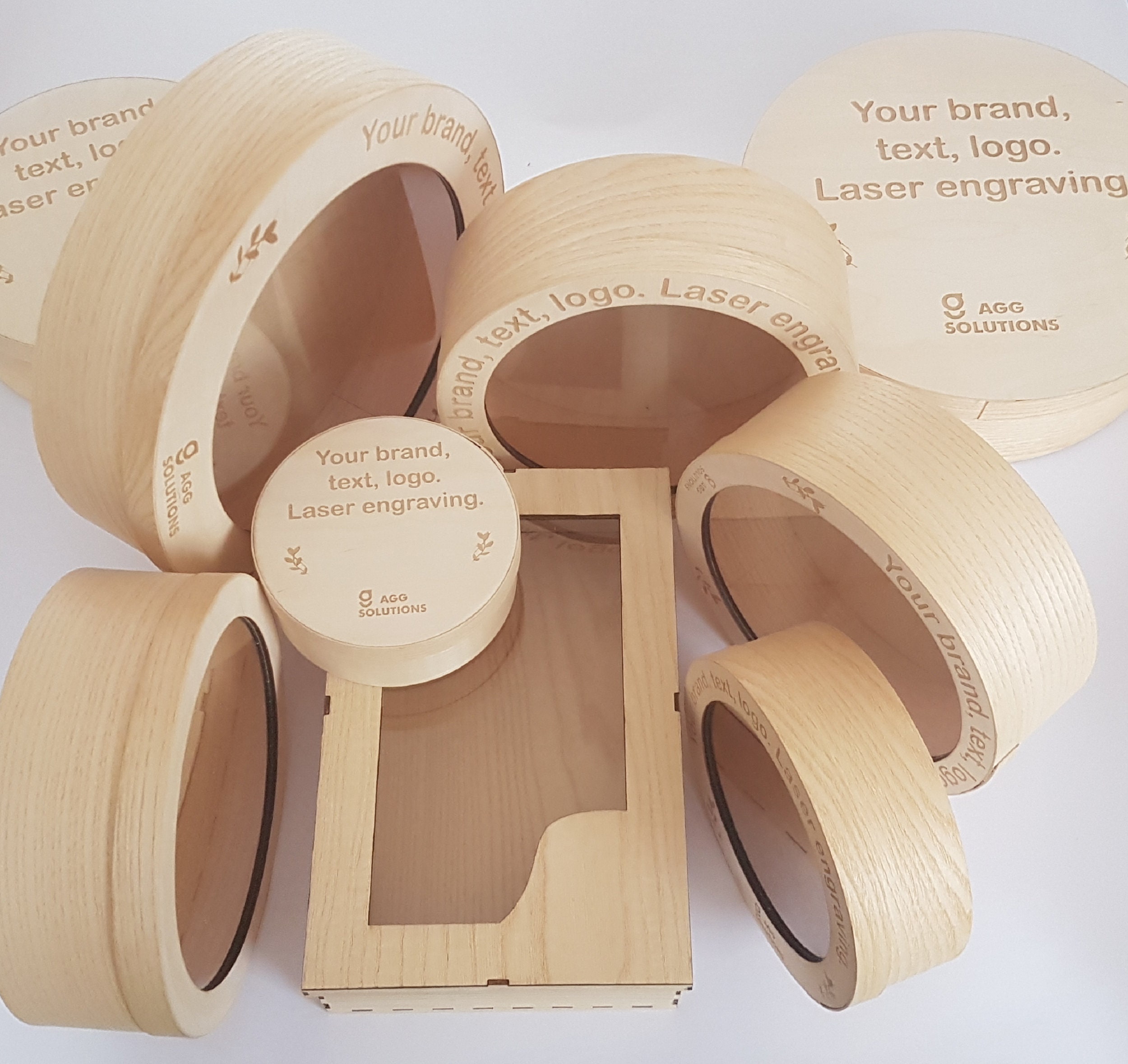 Set of 60 small round boxes 385/095 inch of wood veneer Etsy