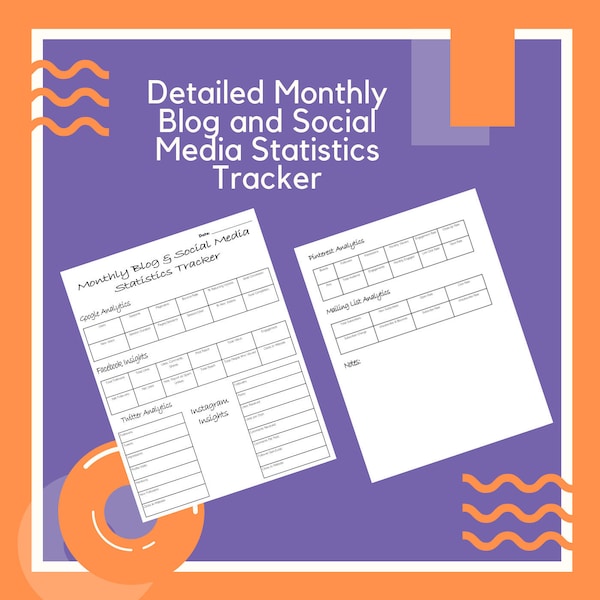 Detailed Monthly Blog and Social Media Statistics Tracker