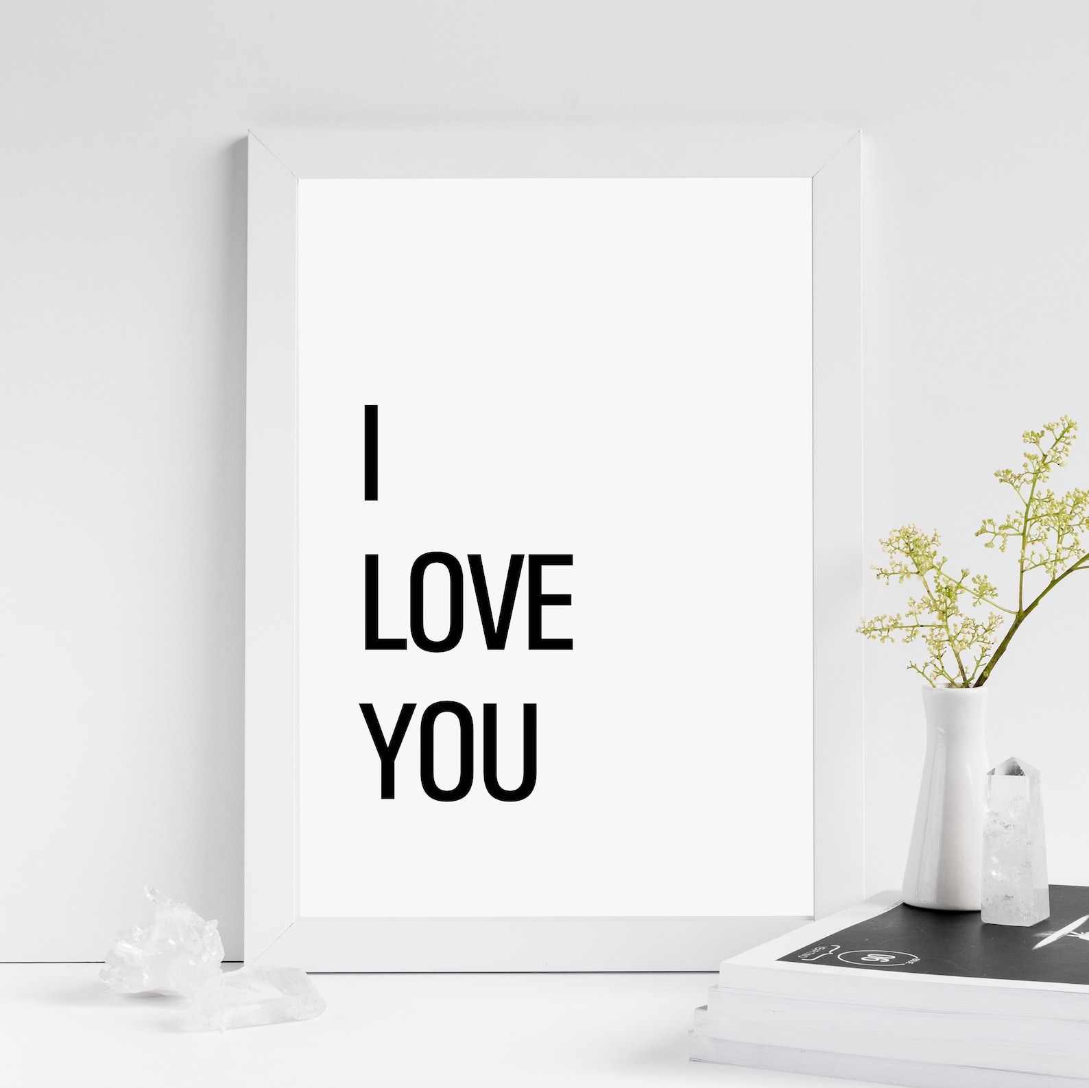 I Love You Print Love Gift Home Decor Wall Art | Etsy