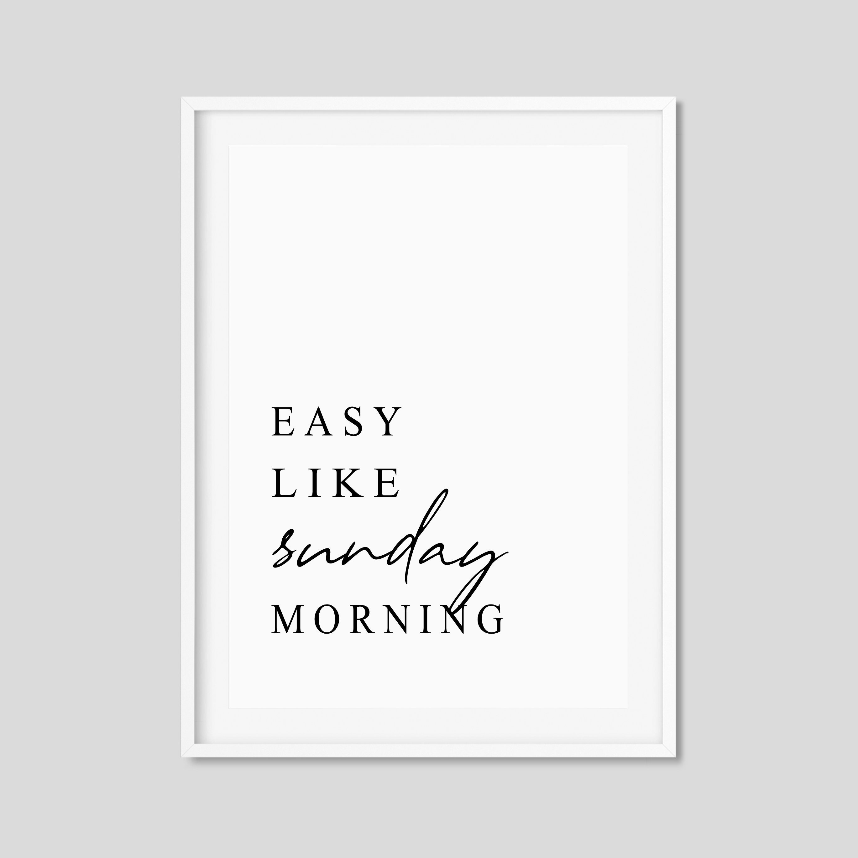Easy Like Sunday Morning Print I Bedroom Print Lyrics Print | Etsy