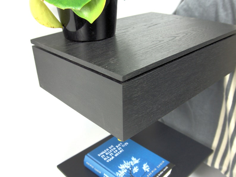 Small Minimalistic Oak Floating Bedside Table With a Floating Etsy