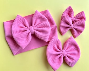 Solid Color Piggie bows set of 2, 3 in. bows, Baby Hair Bows, Baby bow set, Toddler Bow set, Neutral Gender Hair bows