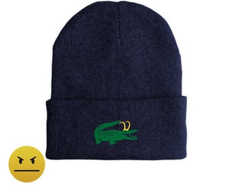 Loki Gator Embroidered Beanie | Knit Beanie Hat | Loki Gator Variant Hat | Gift for Marvel Loki Fan - Holiday Loki Gift