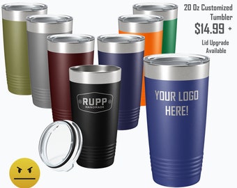 Custom Engraved Insulated 20 ounce Tumbler | Personalized Travel Mug | Business or Corporate gift | Personal Branding