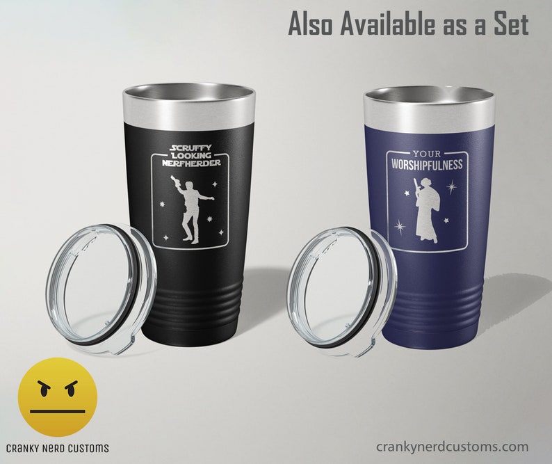 Han Solo Laser Engraved Insulated Tumbler Star Wars Travel Mug Geek Holiday or Birthday Gift for Dad, Husband, Mom Polar Camel image 6