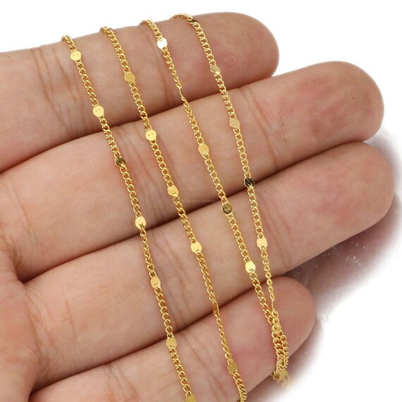 No Fade Stainless Steel Chains for Jewelry Making DIY Necklace Bracelet  Accessories Gold Chain Lips Beads Beaded Chain