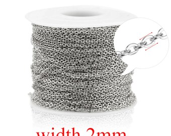 chain Bulk 2mm chain steel cable chain stainless steel necklace chain diy jewelry wholesale chain supplies nn074-7