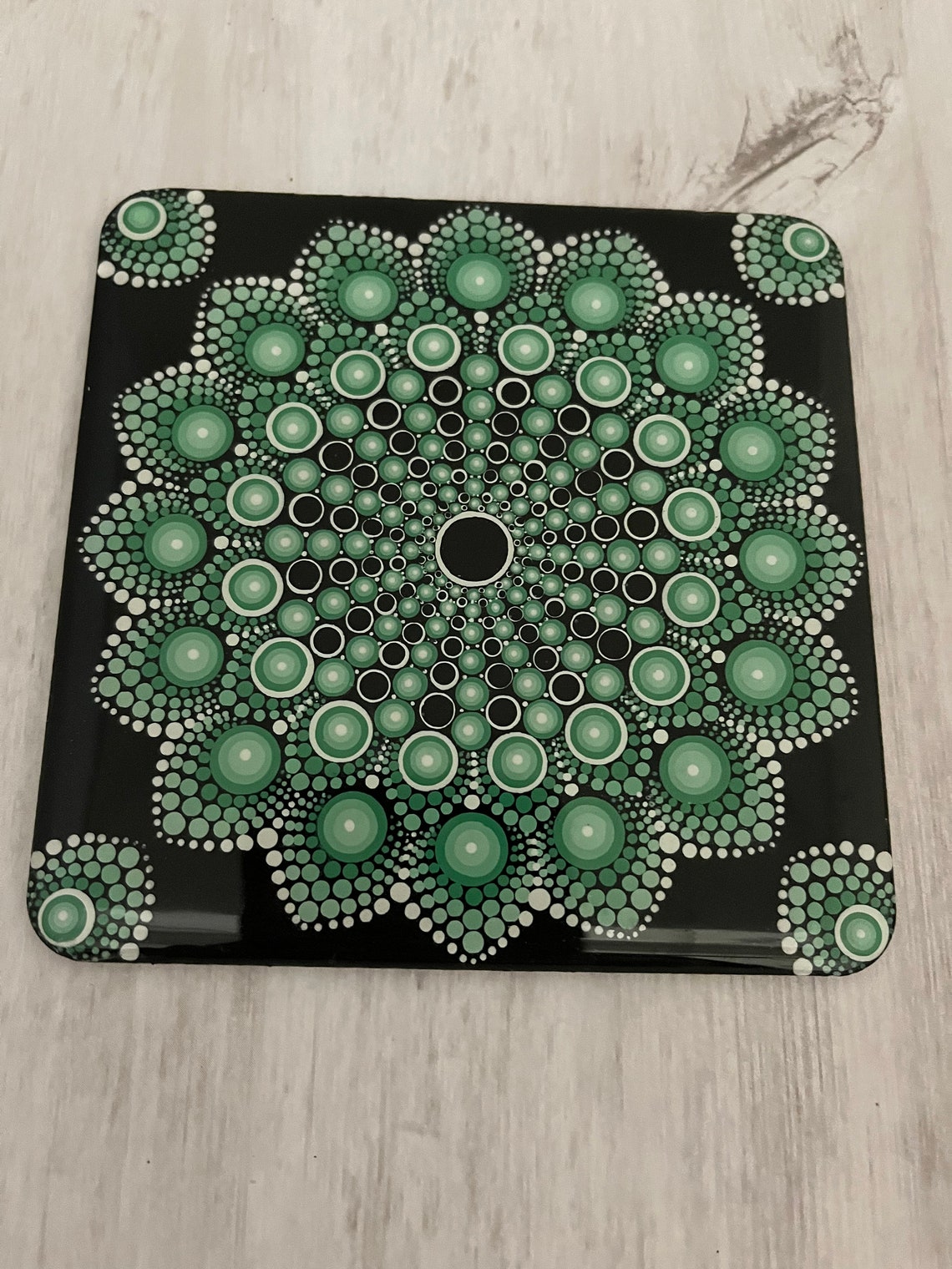 Hand Painted Wooden Coasters/dot Art Mandala Coasters/four Etsy