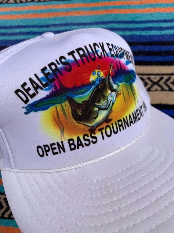 Vintage 1990's Fishing Tournament Trucker Hat, Bass Fishing Cap, Fisherman Gift