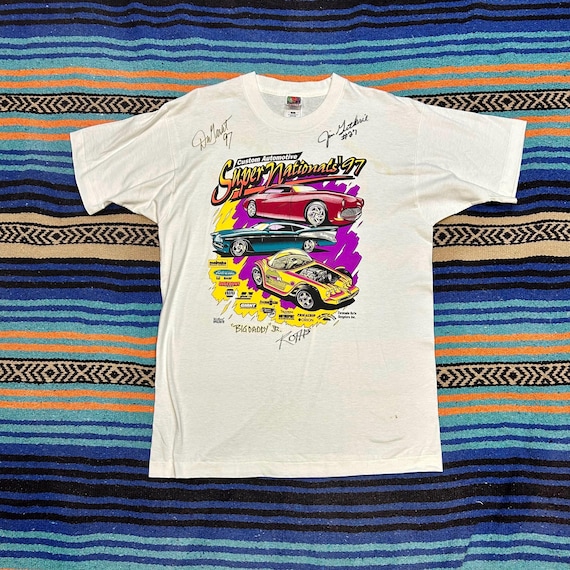 Vintage 1997 Super Nationals Tee, Signed by Ed Roth & Jim Guthrie, Racing Memorabilia, Adult Large