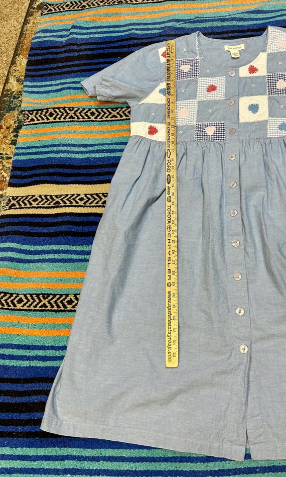 Vintage Cottagecore Button Down Patchwork Dress, … - image 6