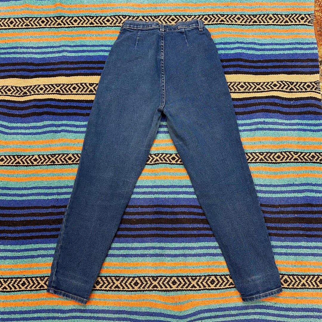 Vintage 80s Black OZARK MOUNTAIN High Waisted Bareback Denim Jeans - 13 X 36