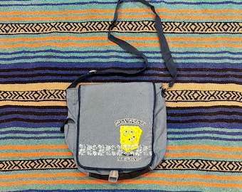 Vintage 2002 SpongeBob Messenger Backpack, Vintage Nickelodeon Bag, SpongeBob Squarepants