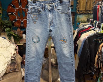 Hand Painted ZB Sante Fe Jeans, 32” Waist