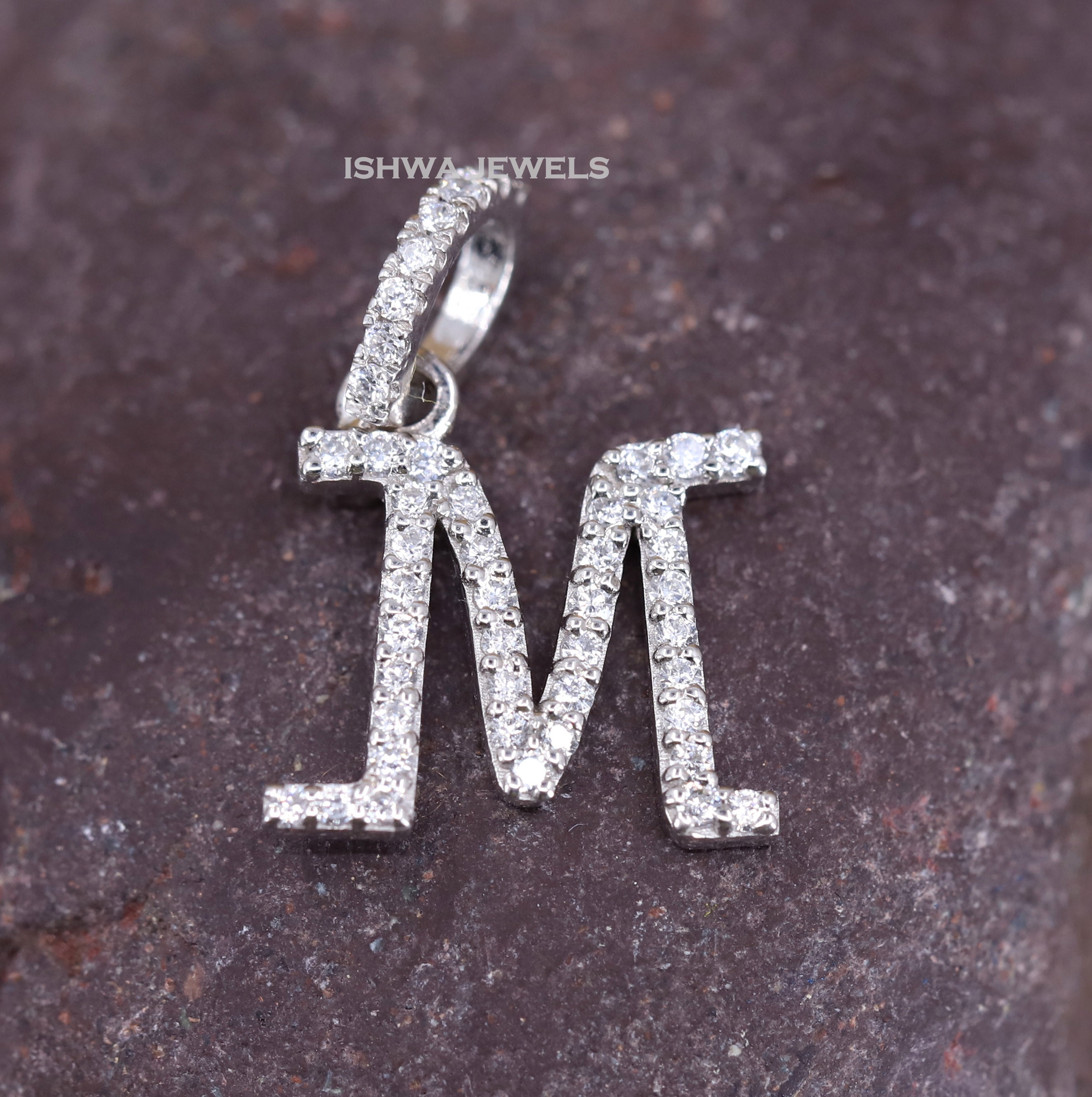Moissanite Letter Pendant/ Alphabet Moissanite Diamond | Etsy