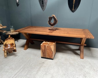 New Packaged Huge 240cm Recycled Teak Dining Table