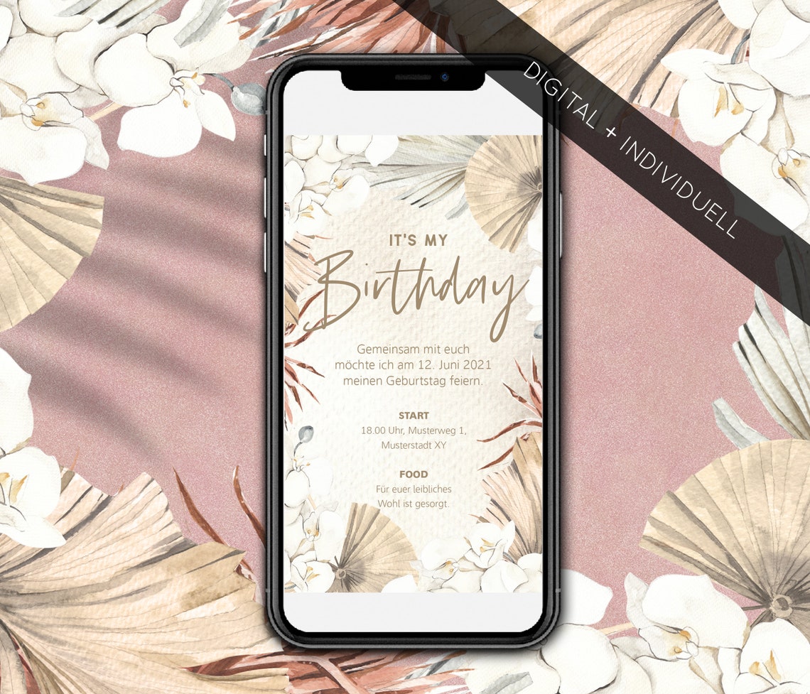 Invitation d'anniversaire numérique à envoyer WhatsApp Etsy France