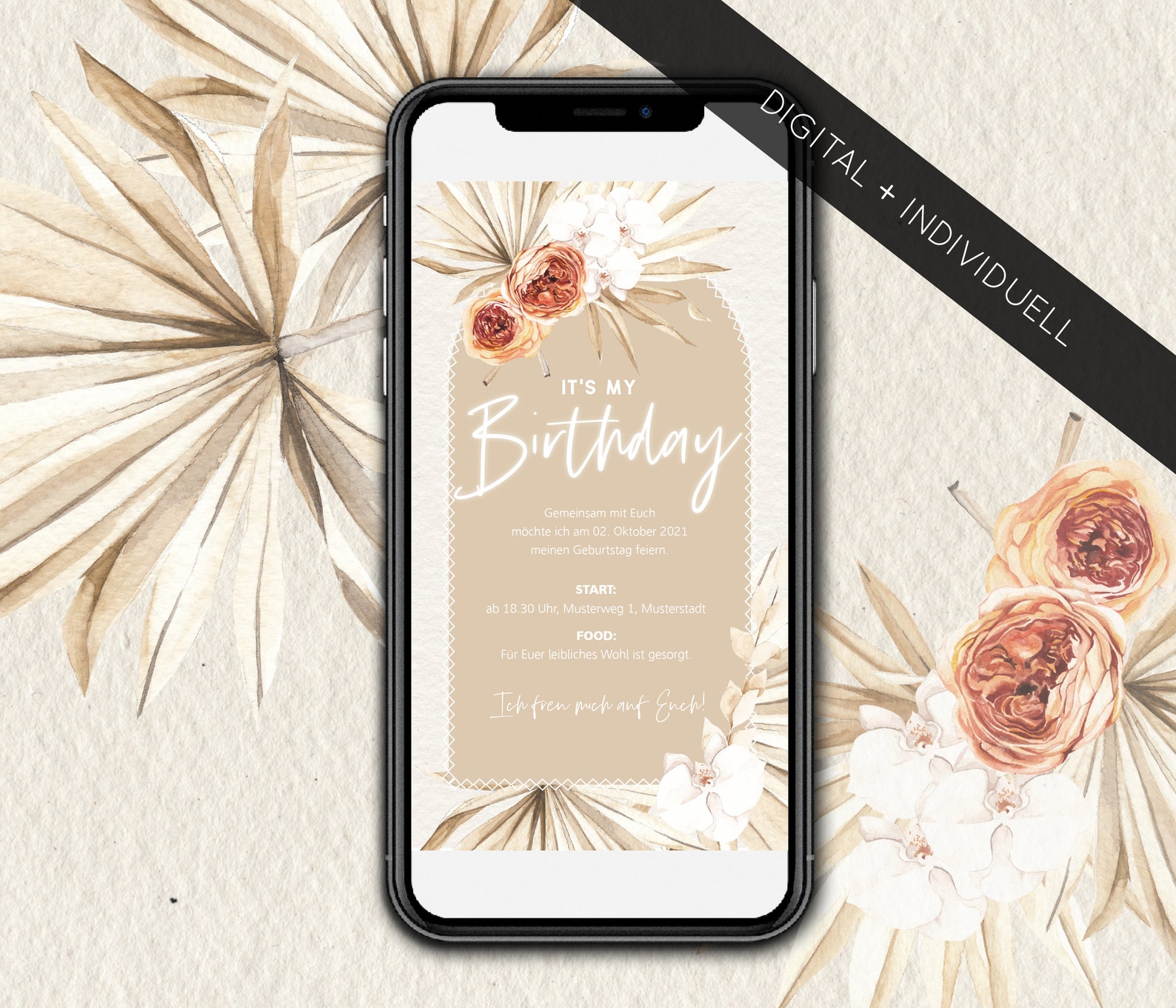Digitale Geburtstagseinladung Geburtstagskarte Save The Date - Etsy.de