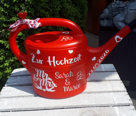 Geldgeschenk Mr. & Mrs. Gießkanne ROT mit Spruch Etsy