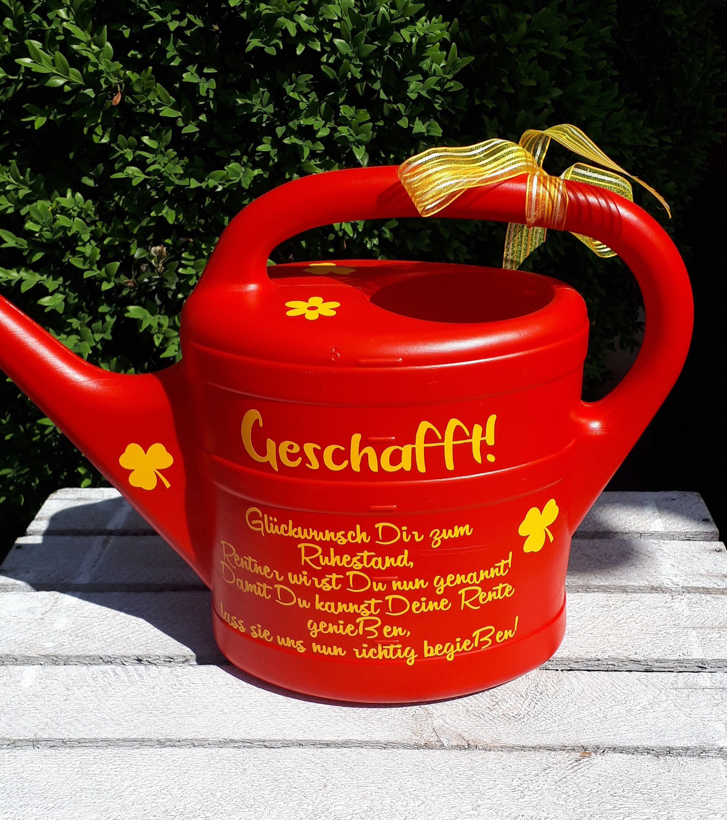 Geldgeschenk Gießkanne ROT mit Spruch Etsy