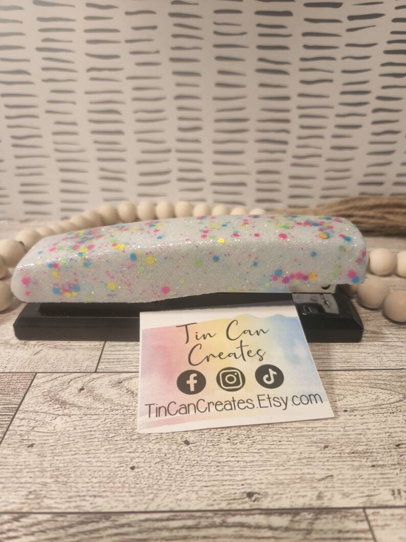 Confetti Glitter Office Set Scissors Stapler Pen Holder Etsy