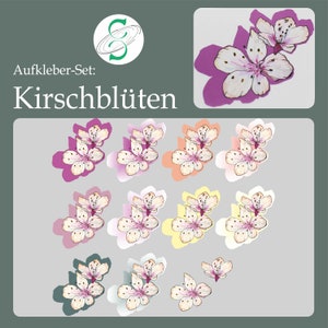 Kirschblüten Sticker | 5cm 10er Bogen | ~3cm 30er Bogen | Geschenkidee Geschenkverpackung Deko Geburtstag Hochzeit | Blume Blüte