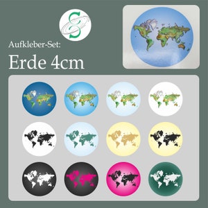 Weltkarte Sticker 4cm 15er Bogen | Geschenkidee Geschenkverpackung Deko Geburtstag Hochzeit | Thema Around the World Reise Erde Welt