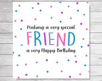Special Friend Birthday Card - Etsy UK
