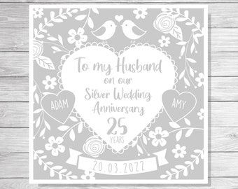 Personalised 1st Wedding Anniversary Card Husband Wife ANY YEAR