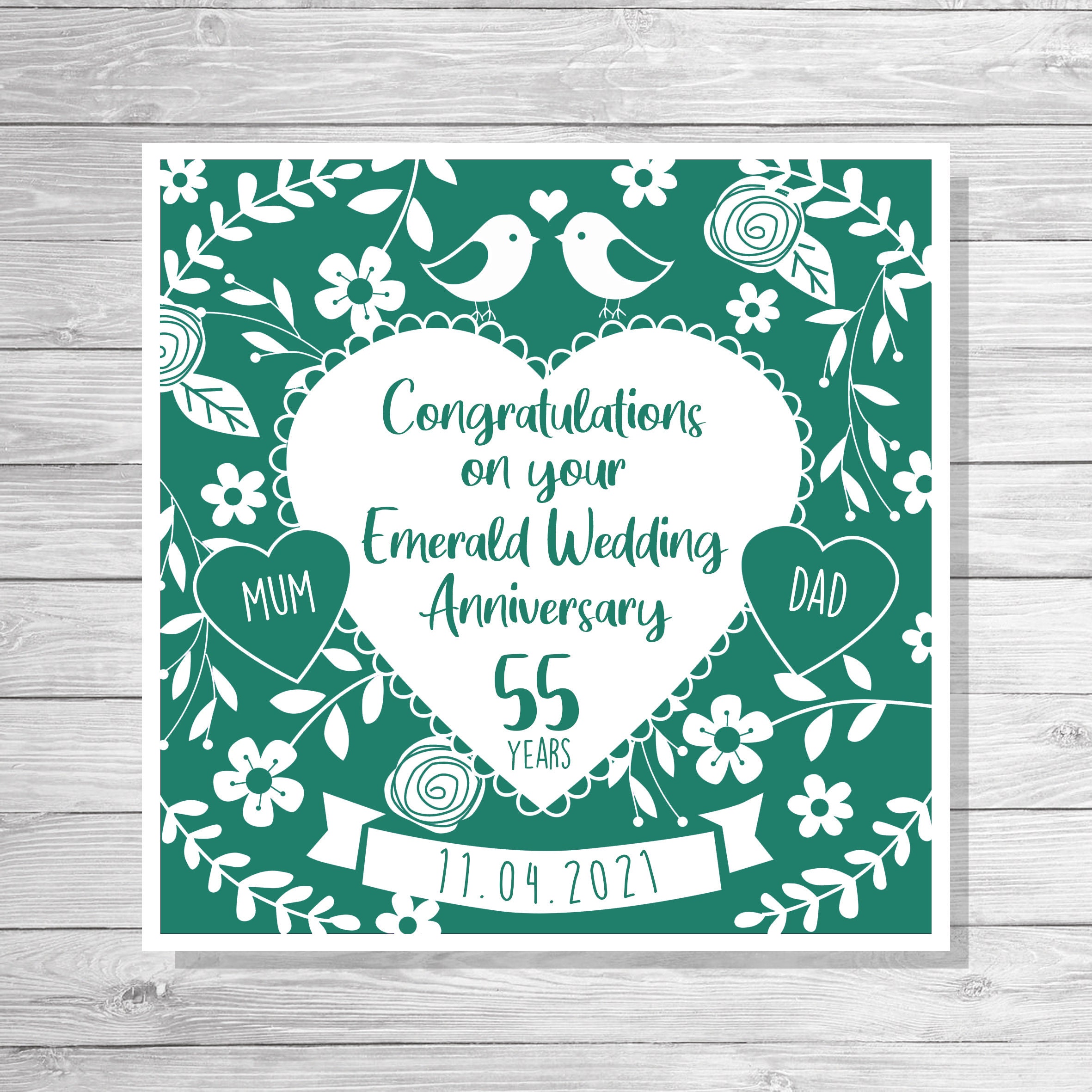 Personalised Emerald wedding Anniversary Etsy
