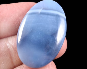 Loose Gemstone C3274 Natural Blue Opal Oval Shape Smooth Cabochon 43.5x19x9.5 MM Size Blue Opal Cabochons AAA Quality