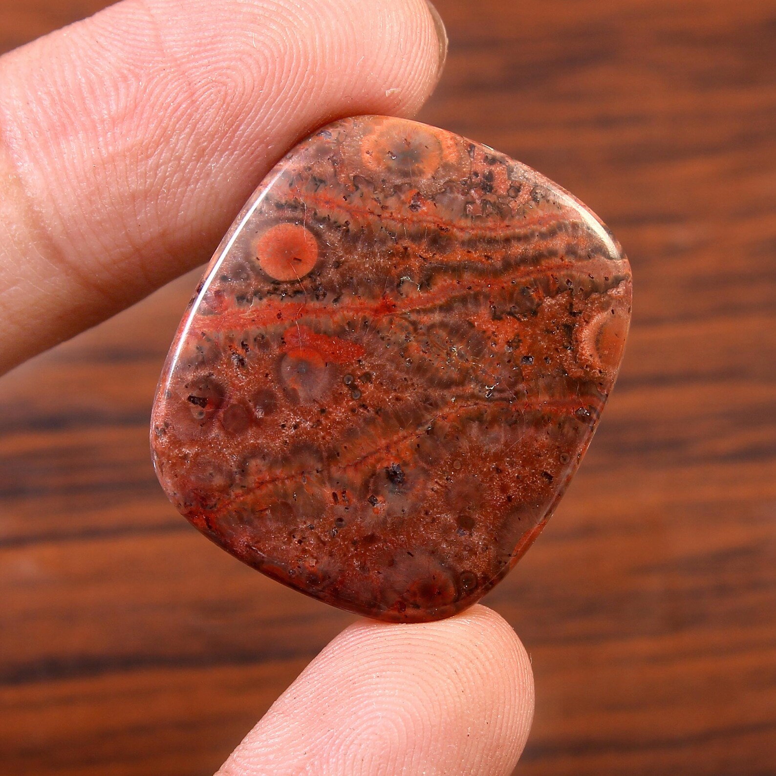 Fantastic Natural Red Poppy Jasper Cabochon Gemstone Red Poppy Etsy