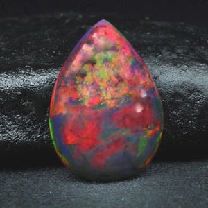 11.30 Ct Black opal , Pear Shape Opal, Natural Ethiopian Black Opal Cabochon, For Jewelry, Opal Cabochon, Loose Gemstone, Welo Fire Opal