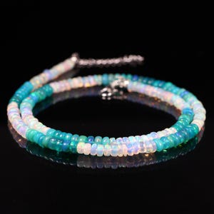 AAA Opalara Multi opal beads Gemstone rondelle Beads Necklace,  Handmade Gemstone necklace jewelry Gift for her,