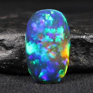 15.85 Ct Black Opal, Cushion Shape Opal, Natural Ethiopian Black Opal Cabochon, For Jewelry, Opal Cabochon, Loose Gemstone, Welo Fire Opal