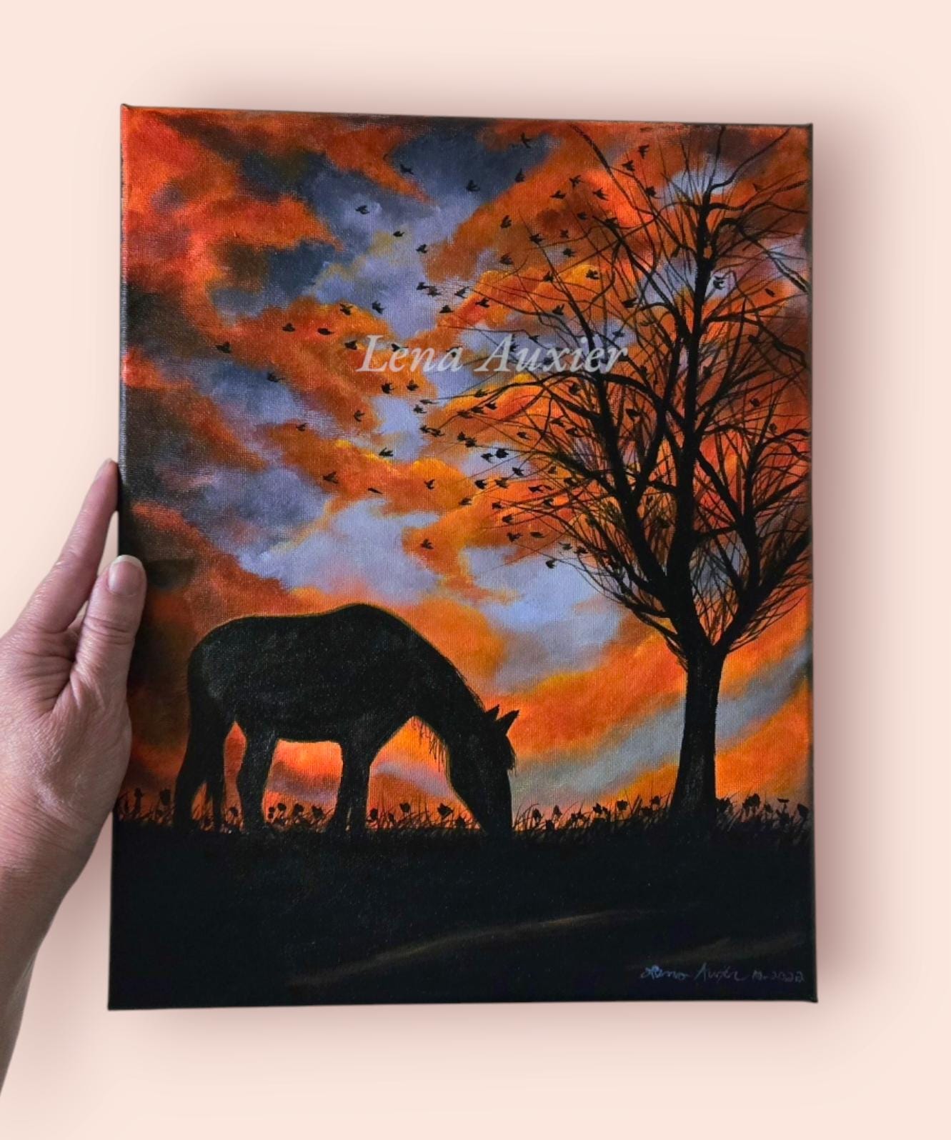 Original Sunset Silhouette Horse Acrylic Painting 11x14, Country Western  Landscape Wall Art, Horse Lovers Gift - Etsy, image size:1331x1596