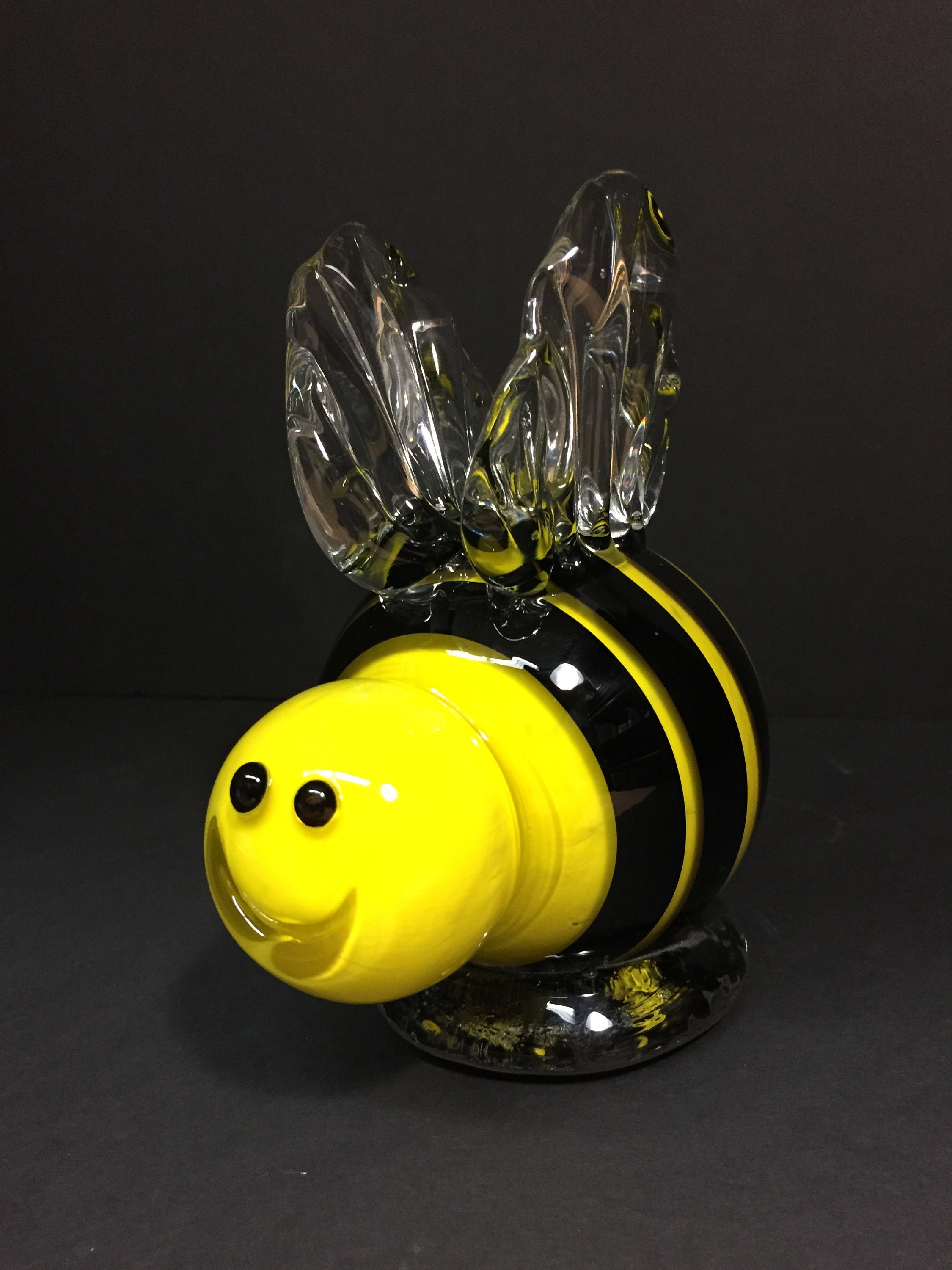 Extra Small Blown Glass Smiling Bee by Glassblowing Etsy UK