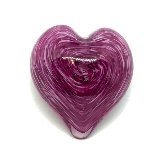 Personalized Pink Mix Heart Paperweight with shops Optional Tacoma Glassblowing Studo TGS