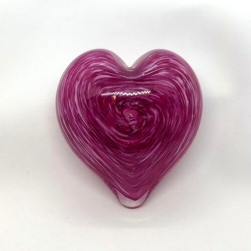 Personalized Pink Mix Heart Paperweight with shops Optional Tacoma Glassblowing Studo TGS