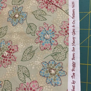 Sherbet by The Buggy Barn - Sherbet Green - Henry Glass & Co. fabric - Green with dotted blue and pink floral pattern fabric 100% cotton