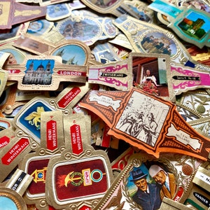 50 anillas de puros, efímeras de la suerte, holandesas, de gran calidad, para revistas basura, paquetes efímeros, collages, anillas antiguas vintage.